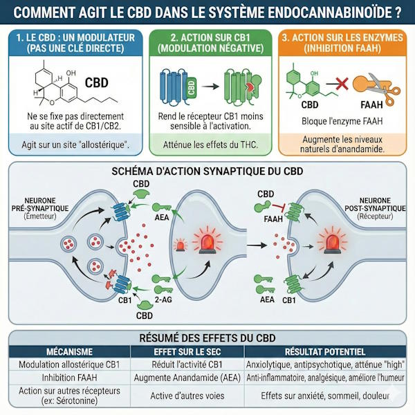 actions cbd sur le systeme endocannabinoide