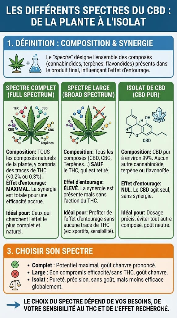 les diff&eacute;rents spectre du cbd